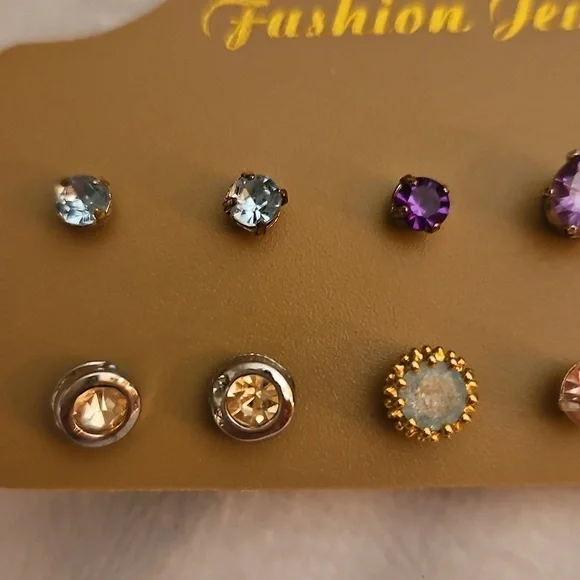 3/$30 Vintage Three Pair and Six Single Crystal Rhinestone Earrings - Picture 2 of 4